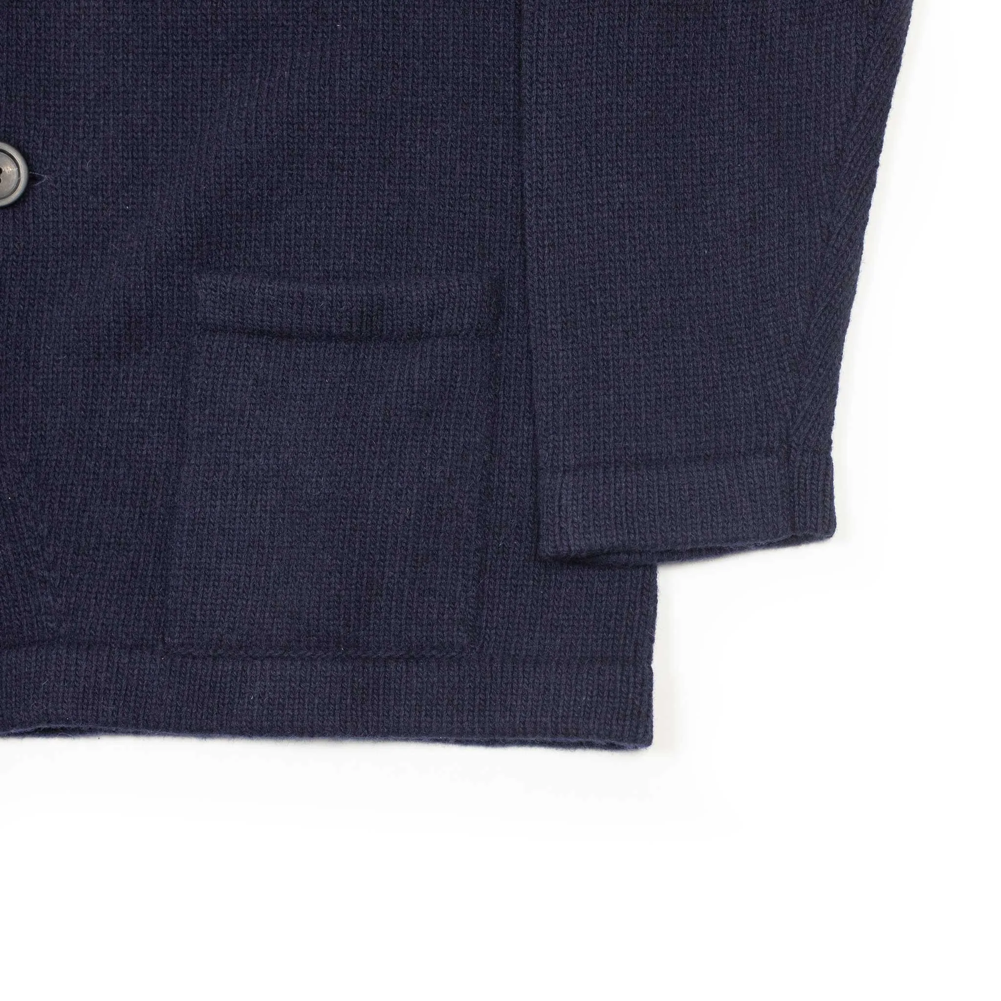 AAlviero single breasted knit jacket in navy virgin wool (restock)