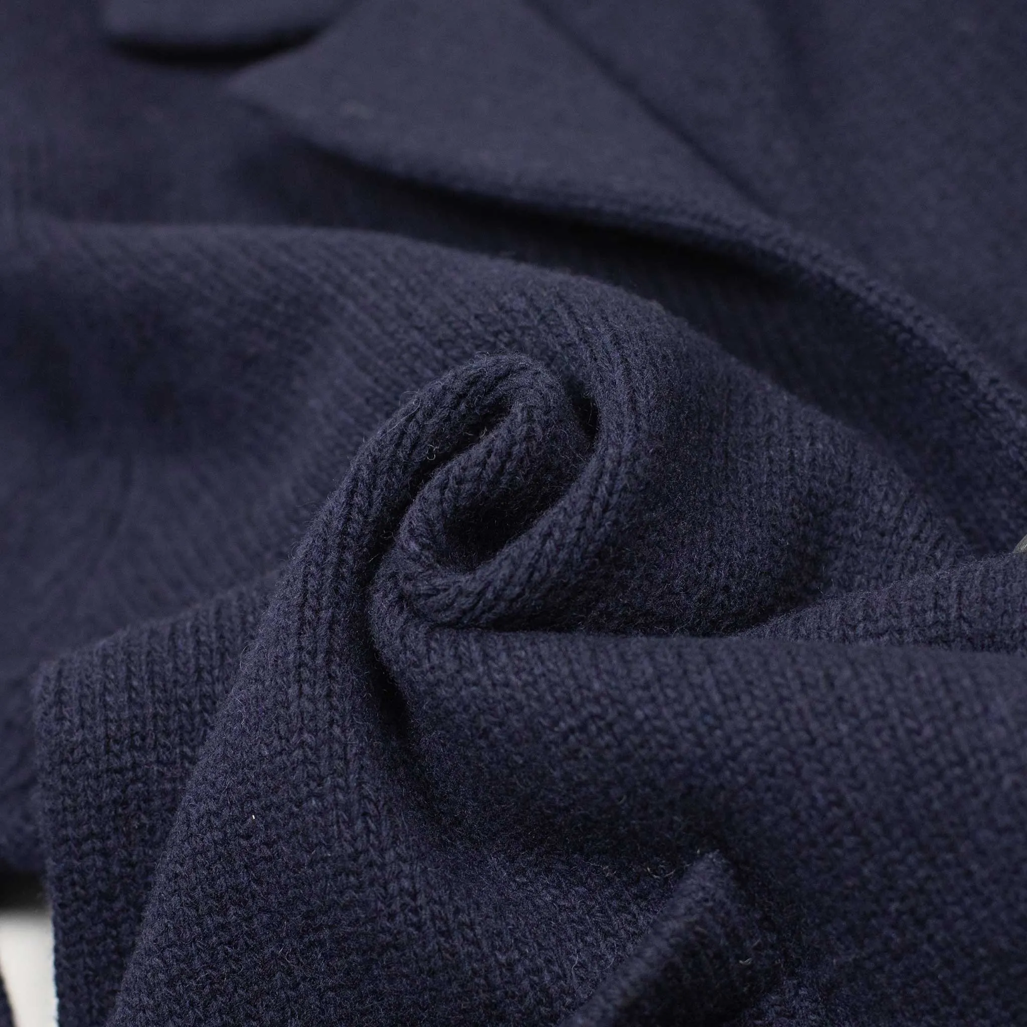 AAlviero single breasted knit jacket in navy virgin wool (restock)