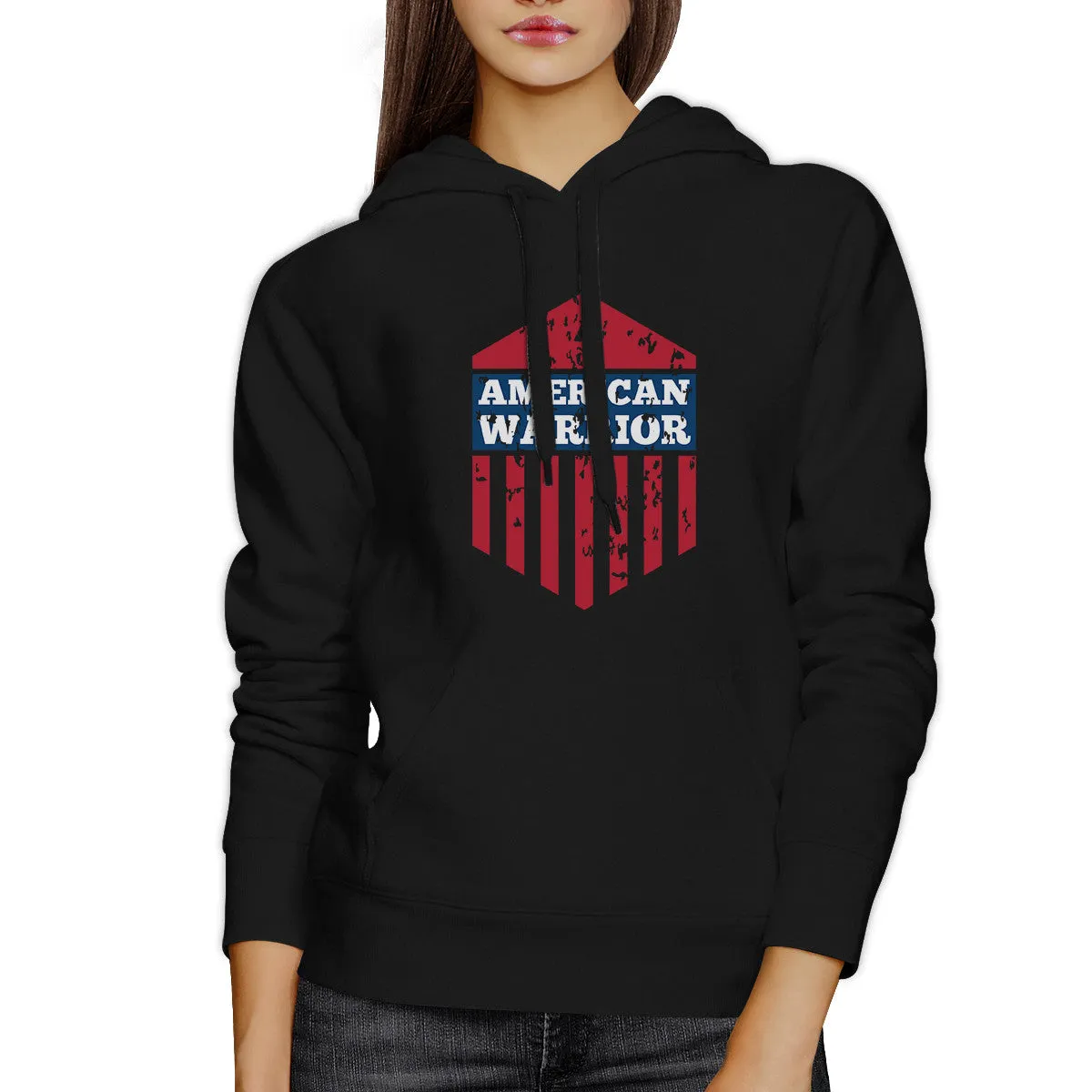 American Warrior Unisex Graphic Hoodie Gift Black Crewneck Pullover