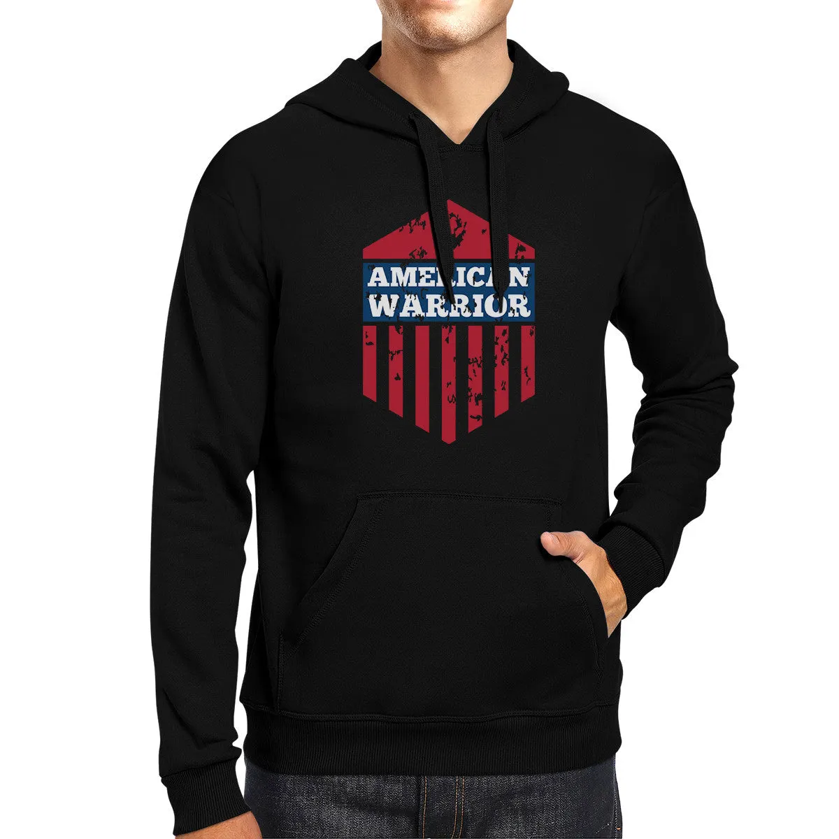 American Warrior Unisex Graphic Hoodie Gift Black Crewneck Pullover