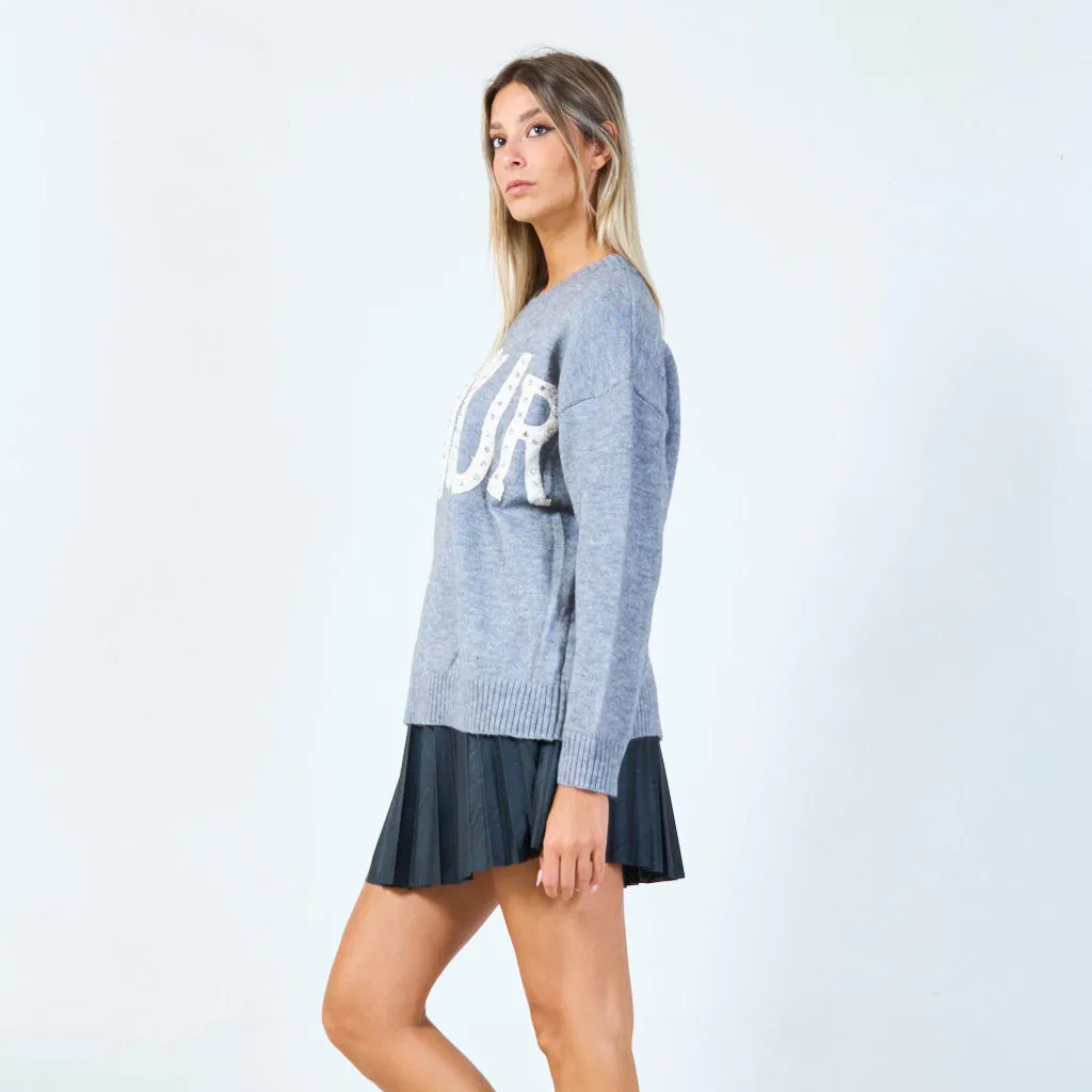 Amour graphic sweater wholesale