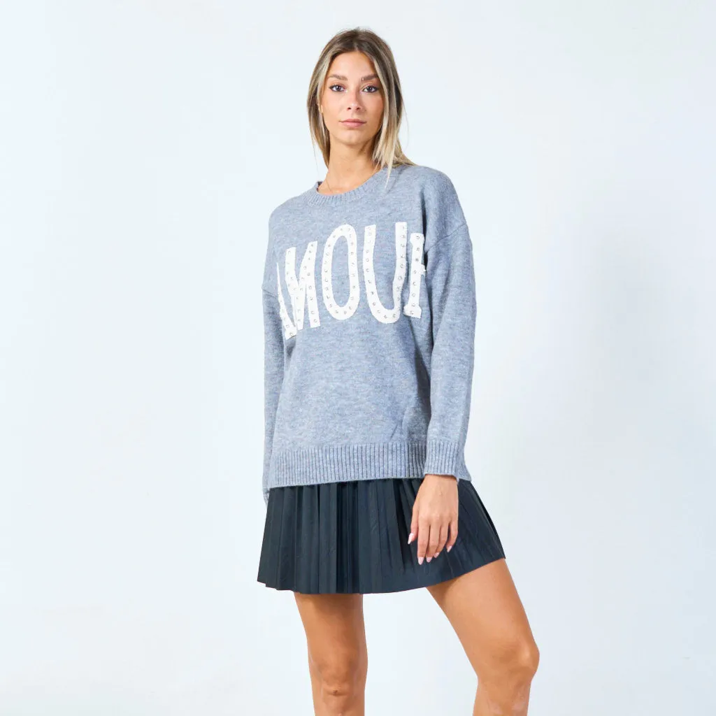 Amour graphic sweater wholesale