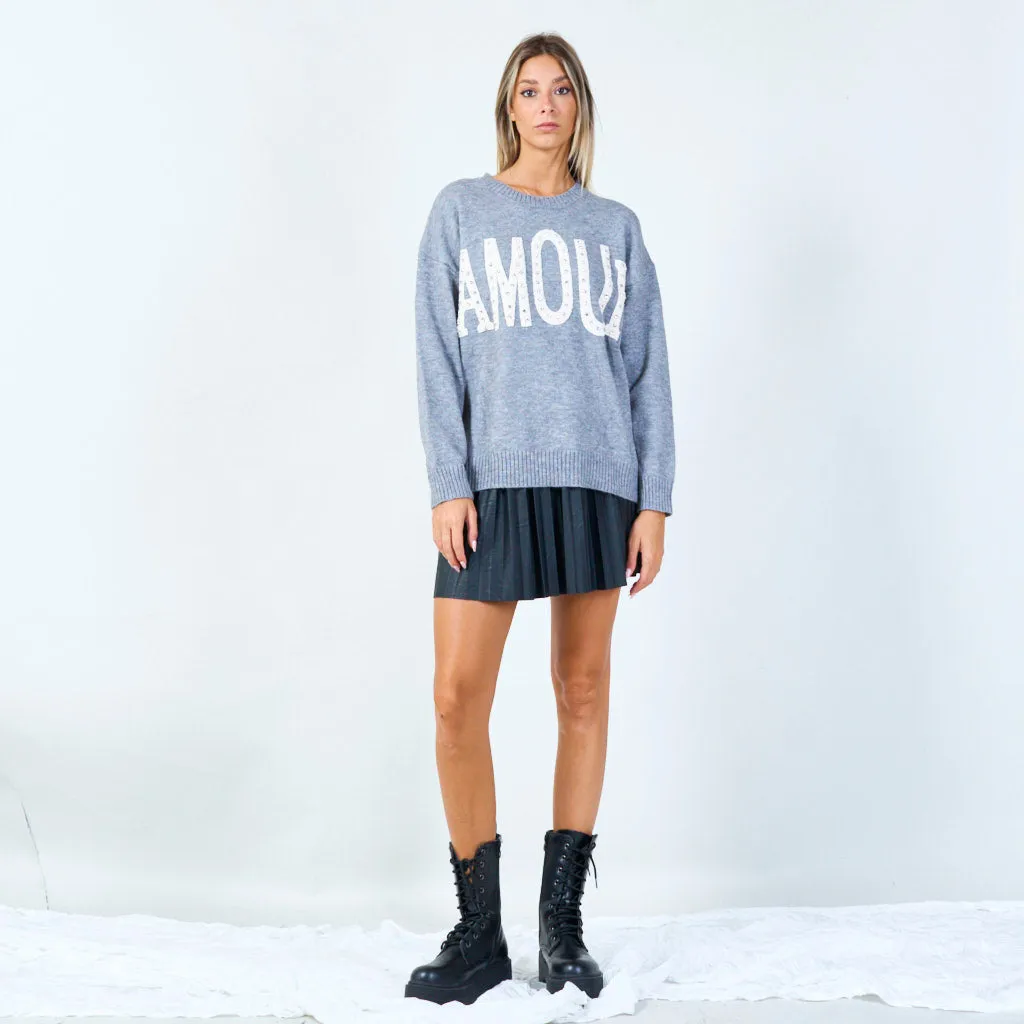 Amour graphic sweater wholesale