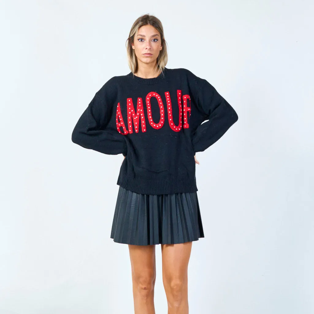 Amour graphic sweater wholesale