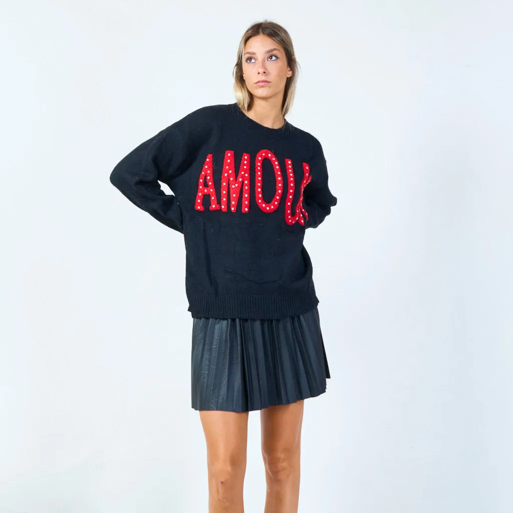 Amour graphic sweater wholesale