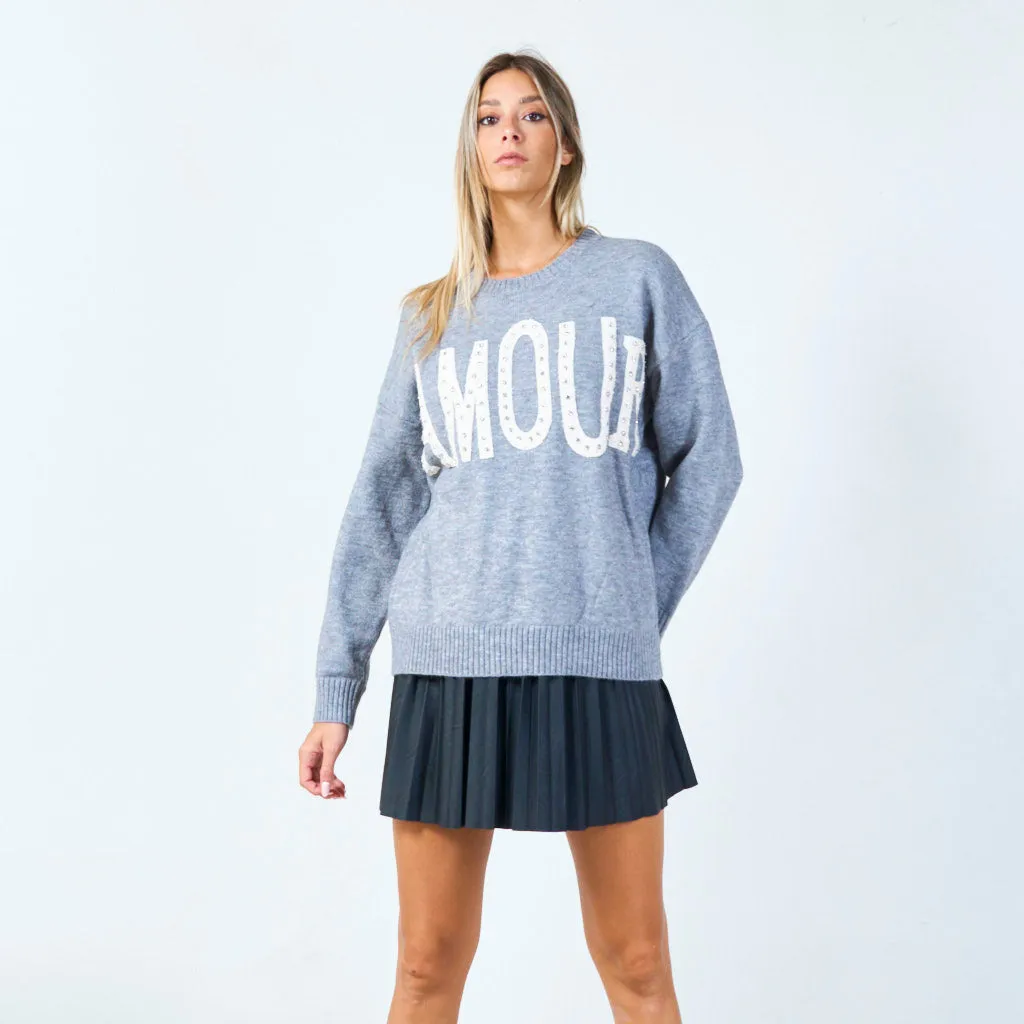 Amour graphic sweater wholesale