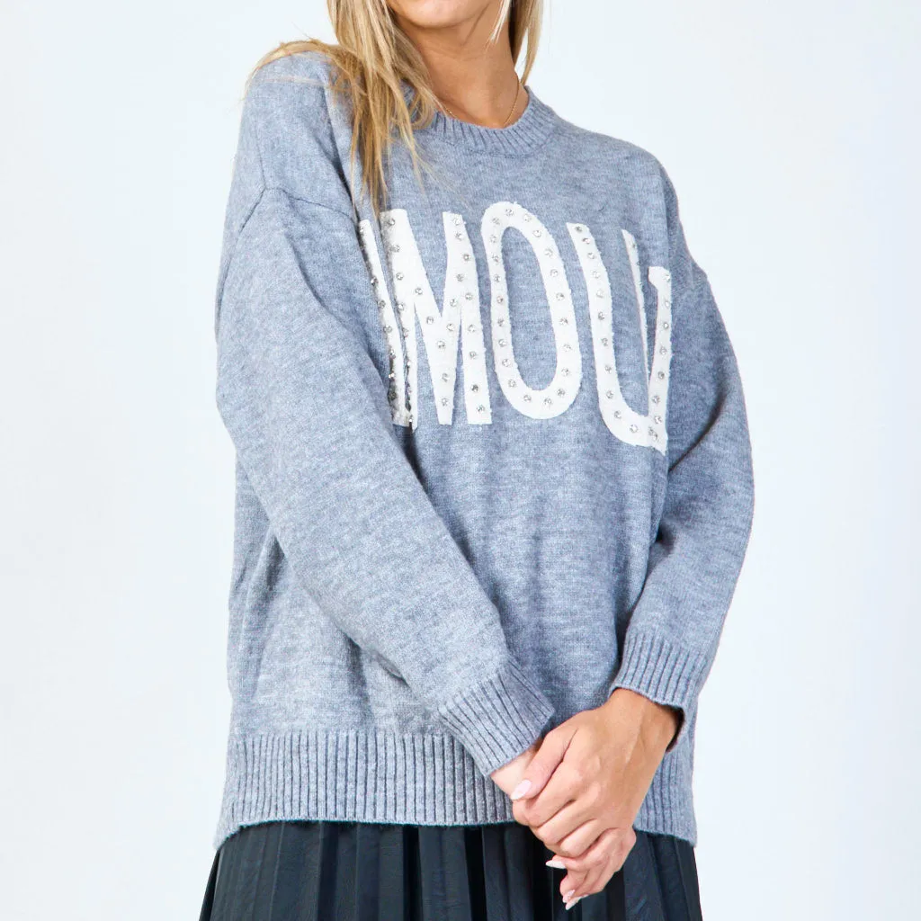 Amour graphic sweater wholesale