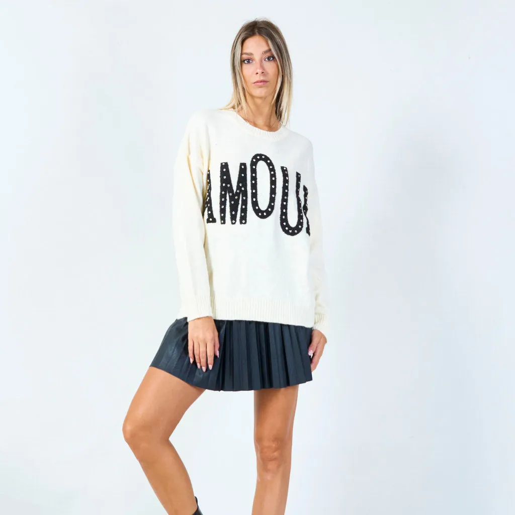 Amour graphic sweater wholesale