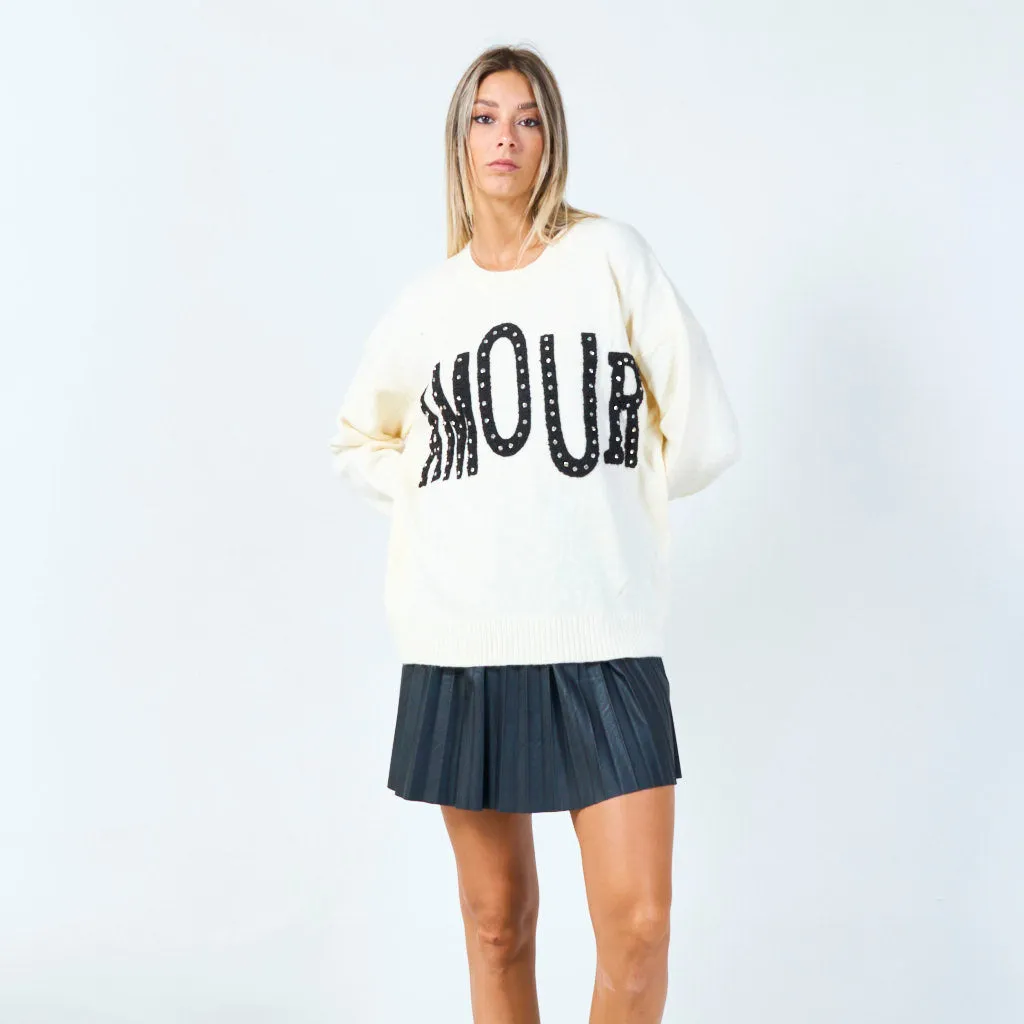 Amour graphic sweater wholesale