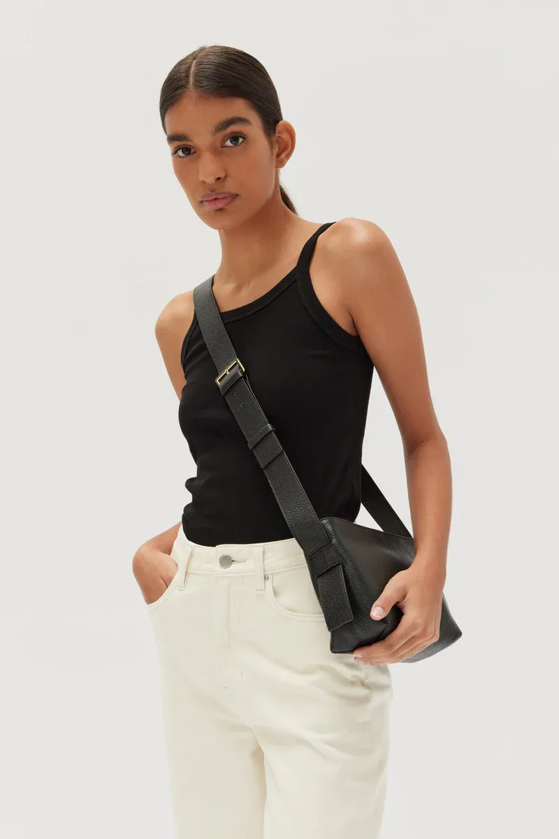 Assembly Label - Bridie Leather Crossbody Bag - Black