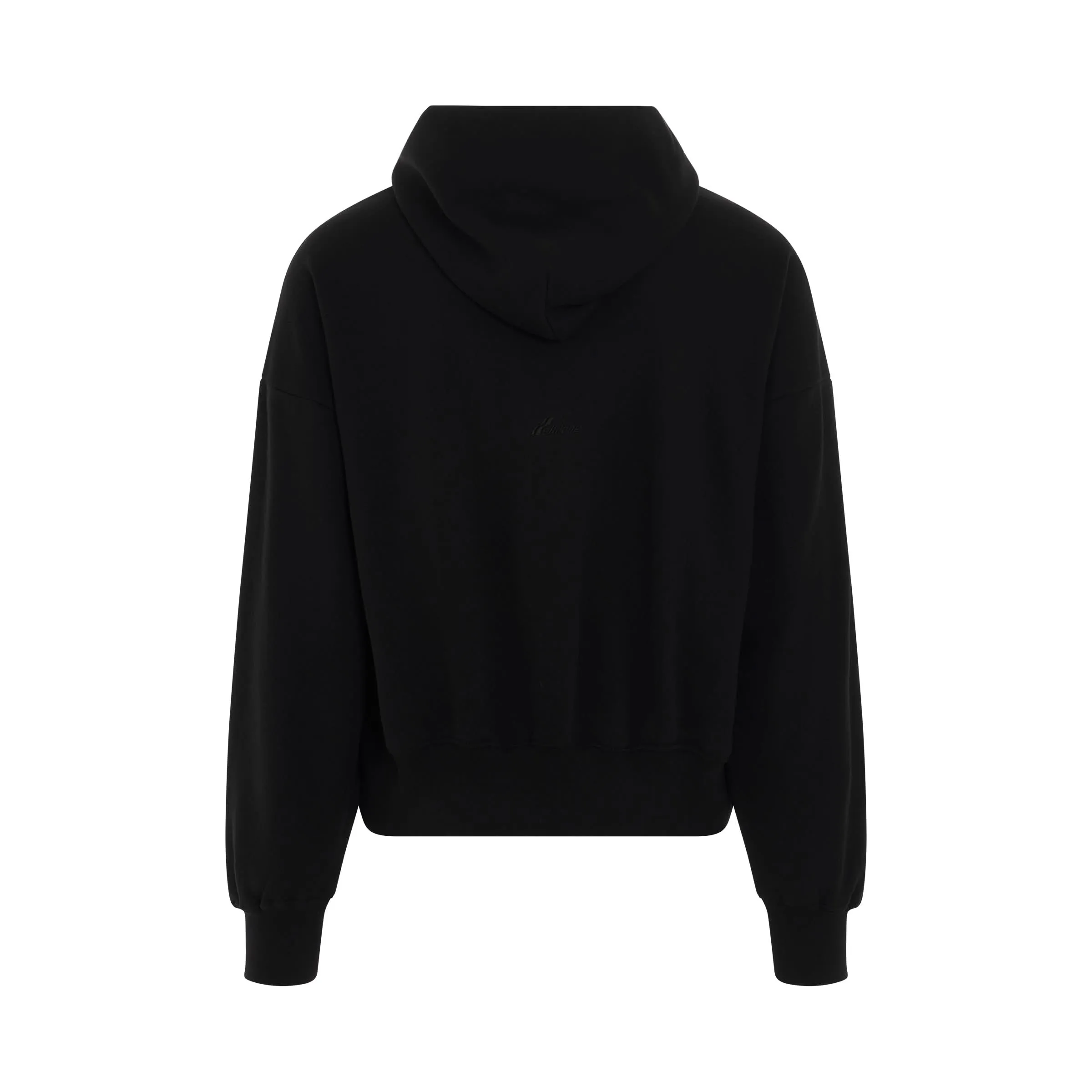 Back Embroidered Hoodie in Black