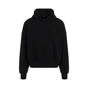 Back Embroidered Hoodie in Black