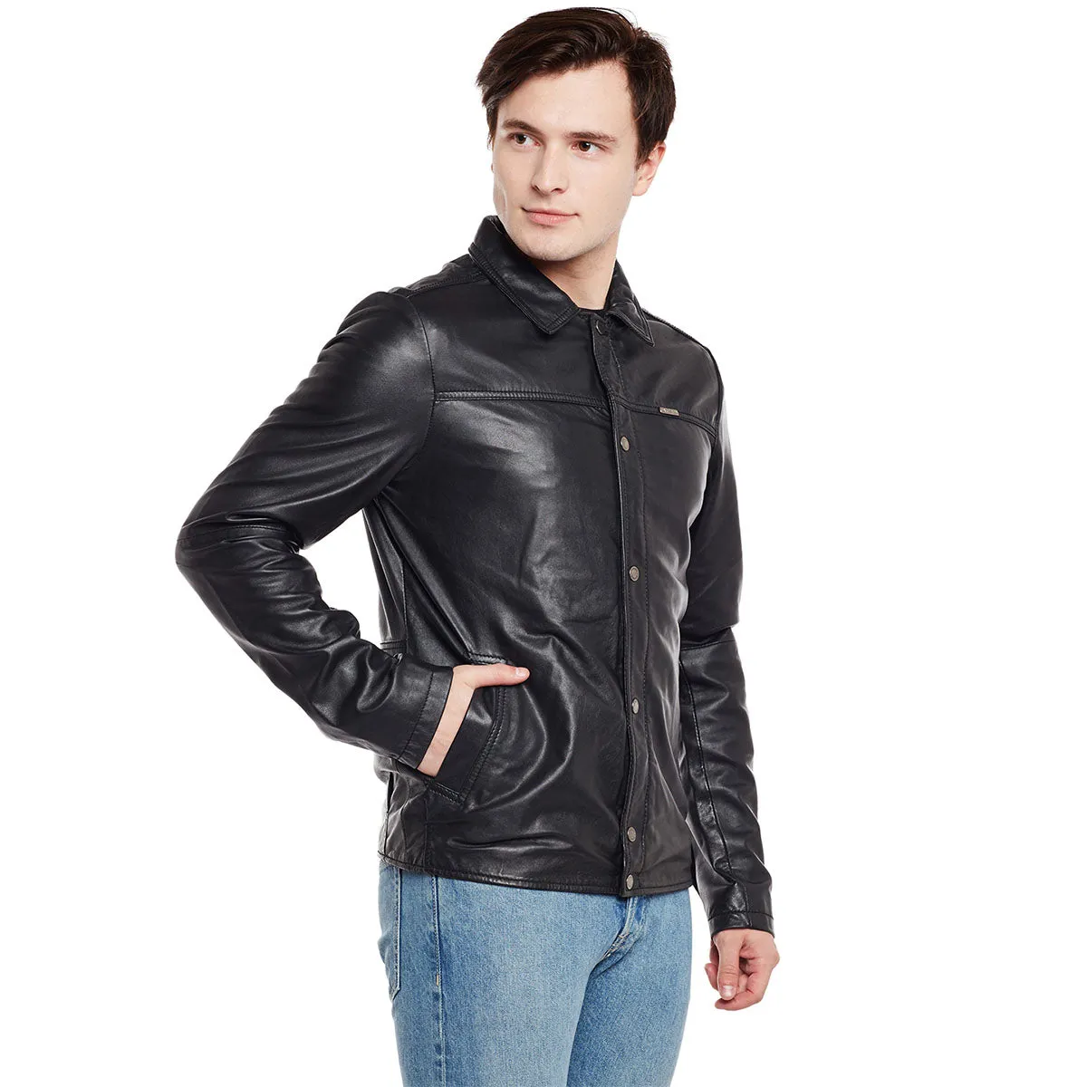 Bareskin Men'S Black Leather With Side Pockets