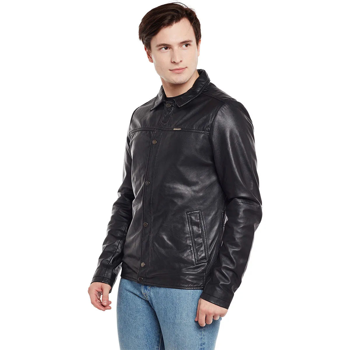 Bareskin Men'S Black Leather With Side Pockets