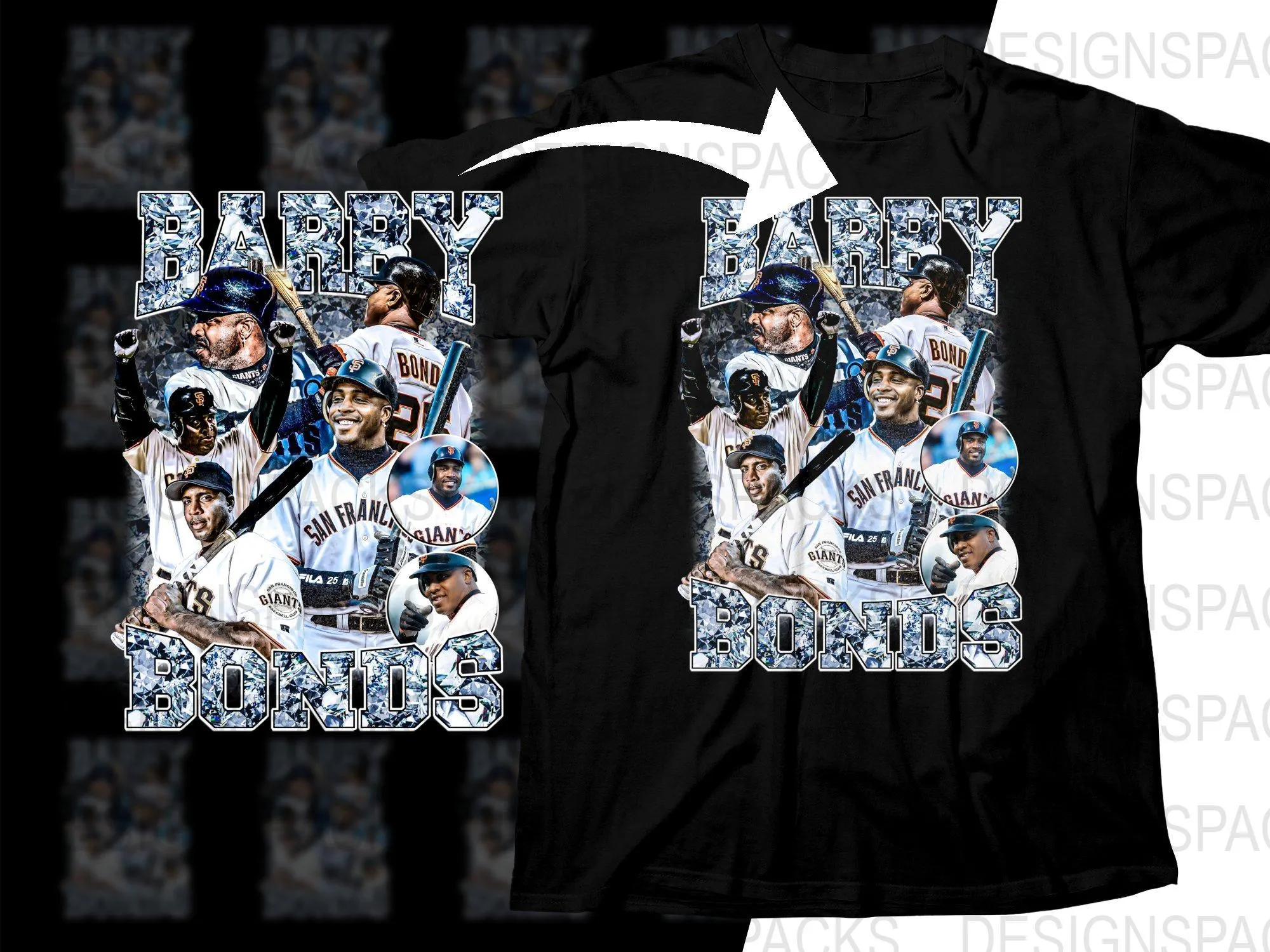 Barry Bonds San Francisco Giants Bootleg Png Digital Download