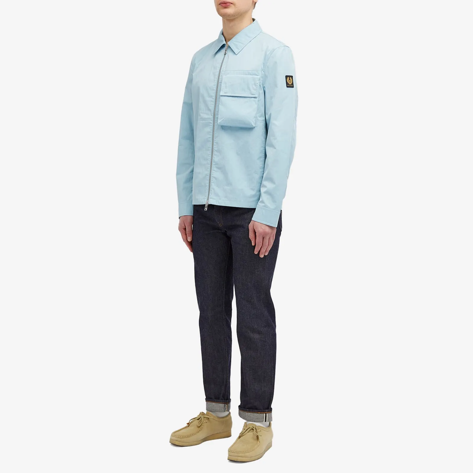 Belstaff Runner Gabardine Overshirt, Skyline Blue