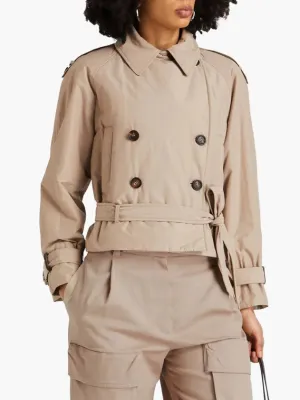 Belted Padded Double-Breasted Trench Jacket