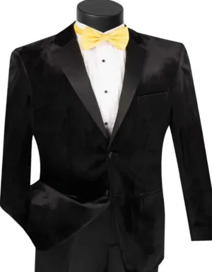 Black Tuxedo - Velvet Prom and Wedding Tuxedo 2 Button - Mens Wedding Suit - Black Prom Suit