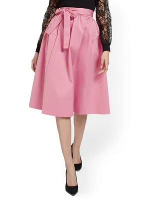 Bow-Detail Flare Skirt