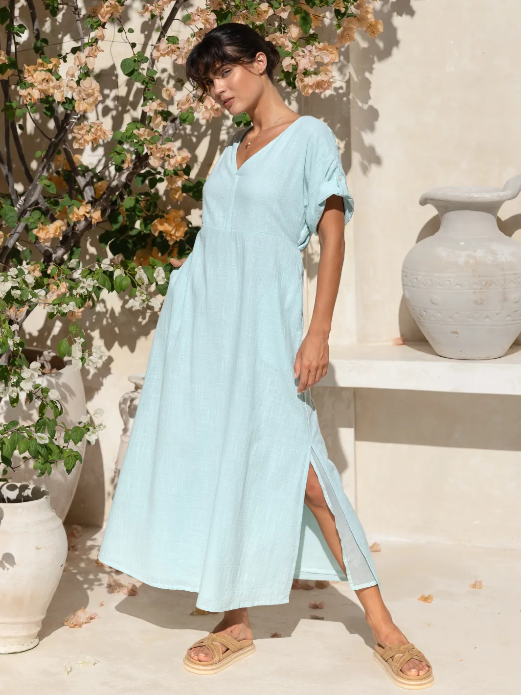 Catalina Cotton Dress Seaglass