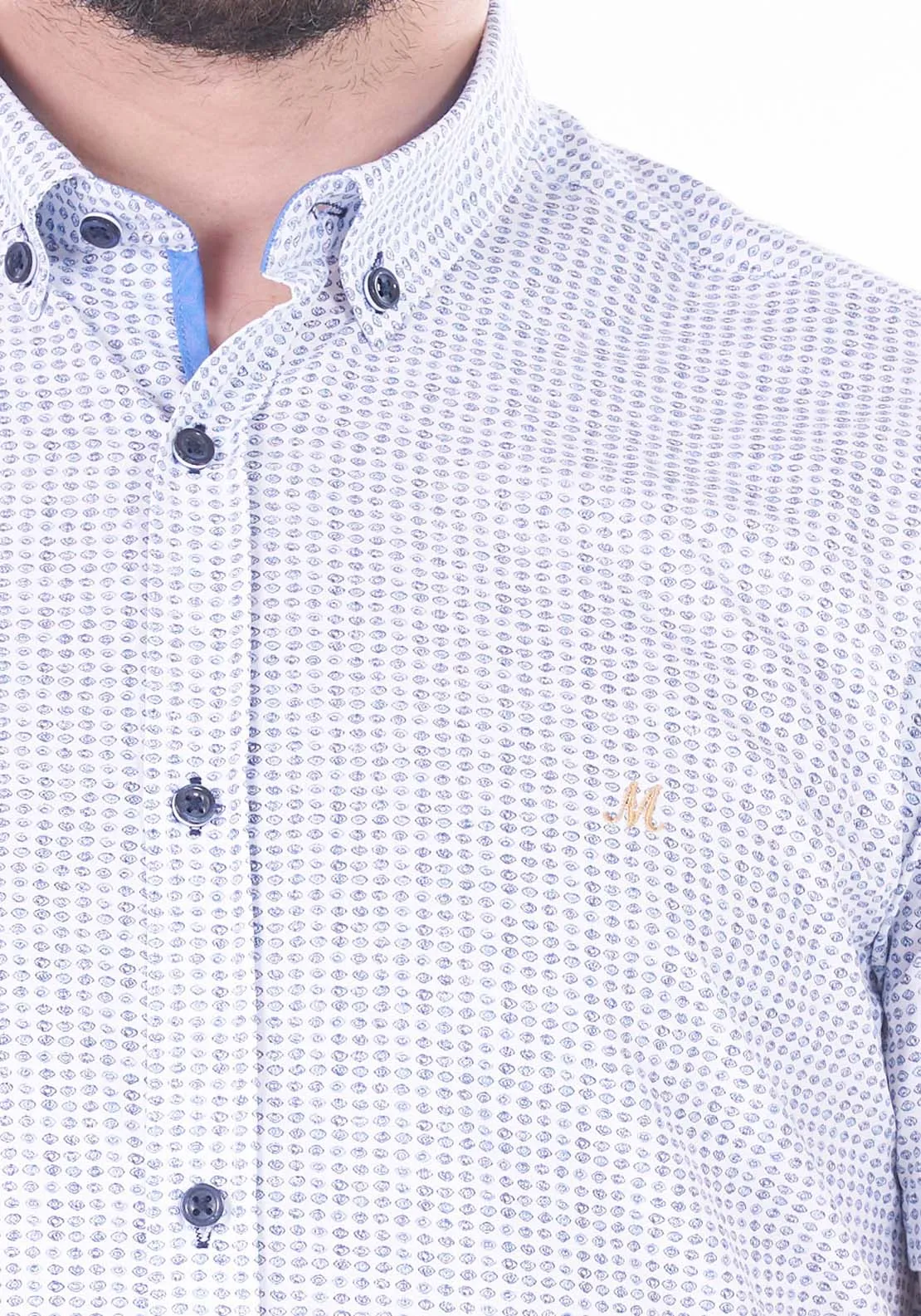 Chat Short Sleeve Shirt - White / Blue