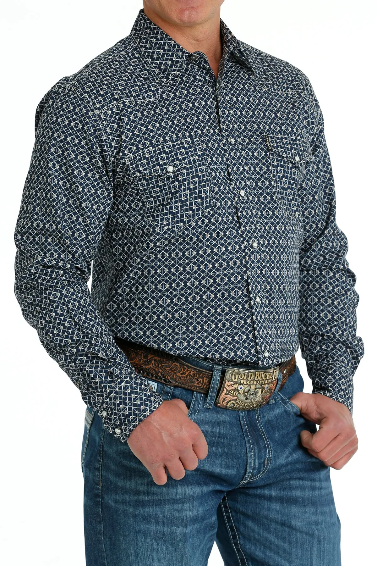 Cinch Men's Navy Modern Fit Western Shirt