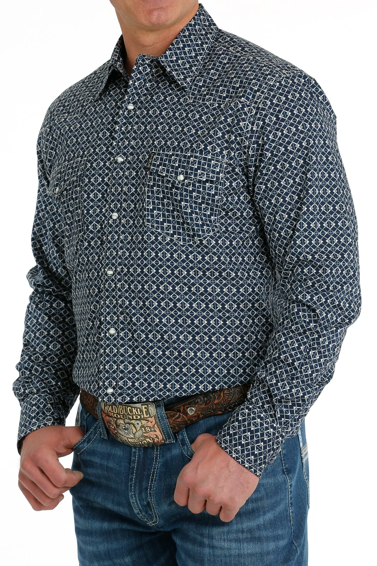 Cinch Men's Navy Modern Fit Western Shirt