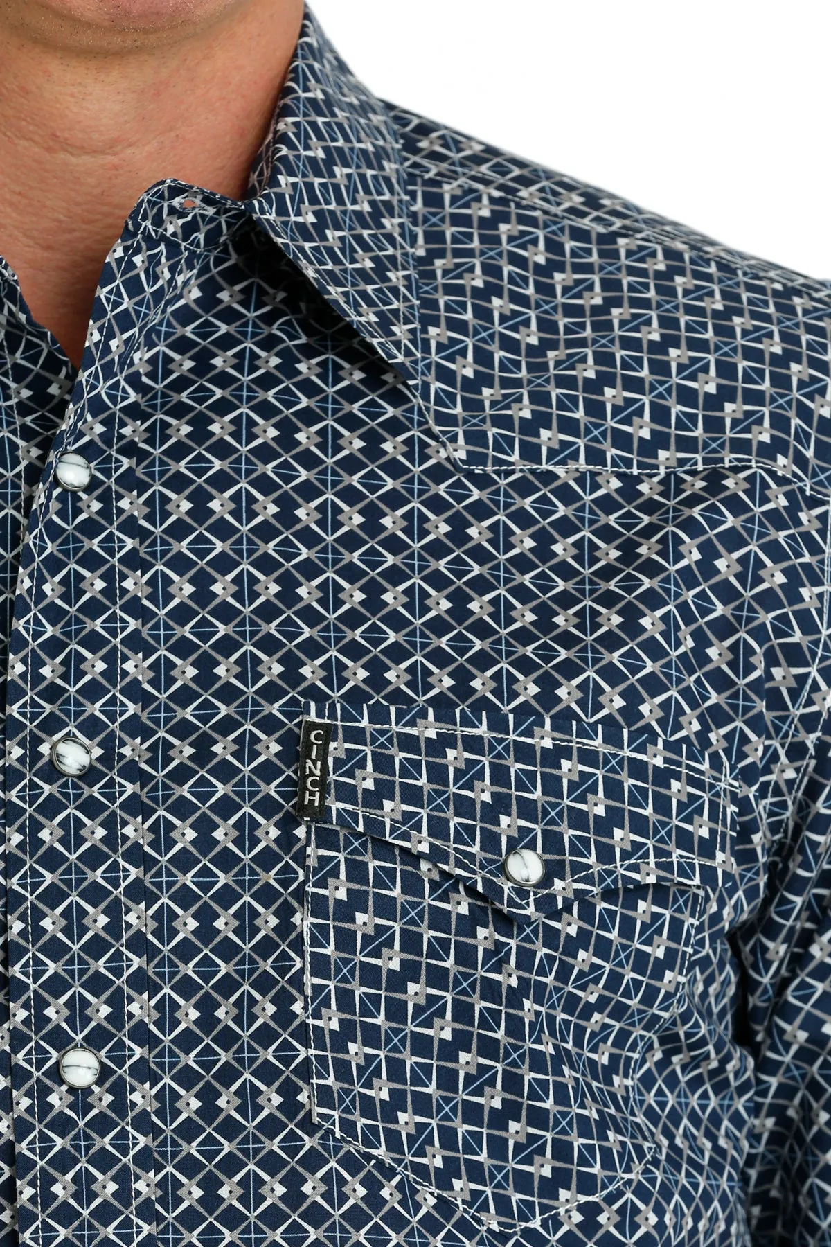 Cinch Men's Navy Modern Fit Western Shirt