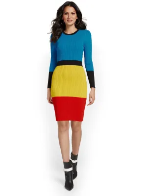 Colorblock Sweater Dress