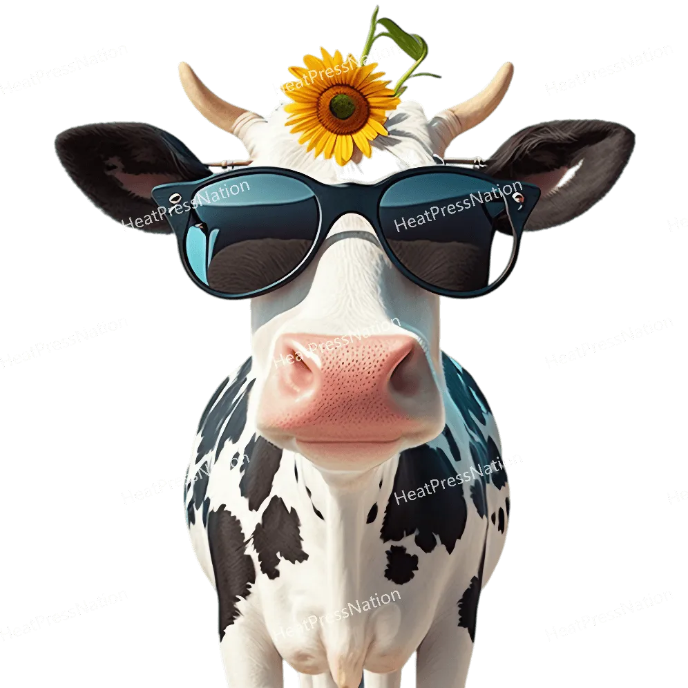 Cow with Dark Glasses Design