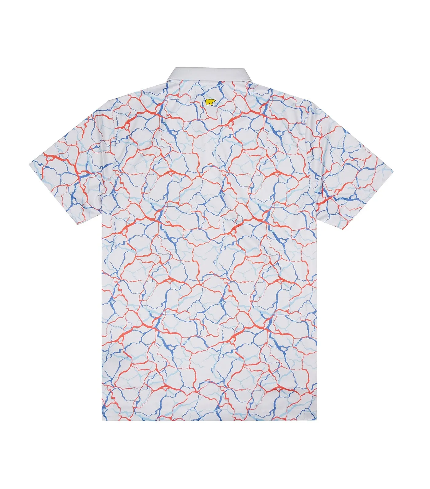 Crackle Print Polo Bright White