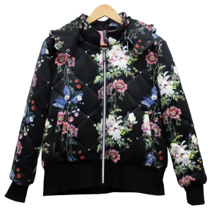 Floral Diamond Trellis Bomber Jacket