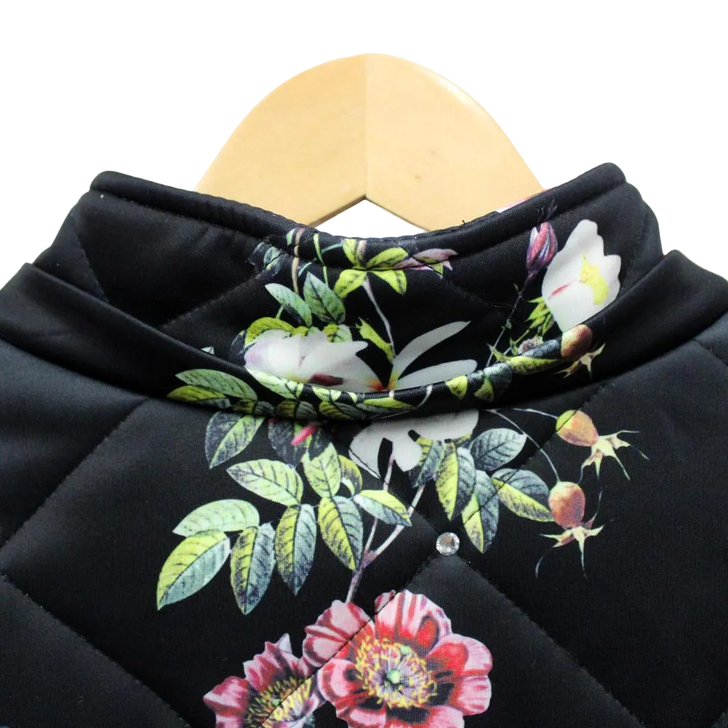 Floral Diamond Trellis Bomber Jacket