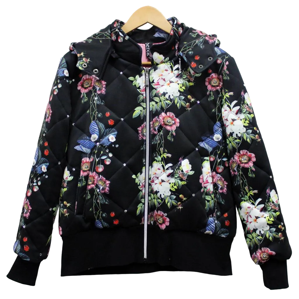 Floral Diamond Trellis Bomber Jacket