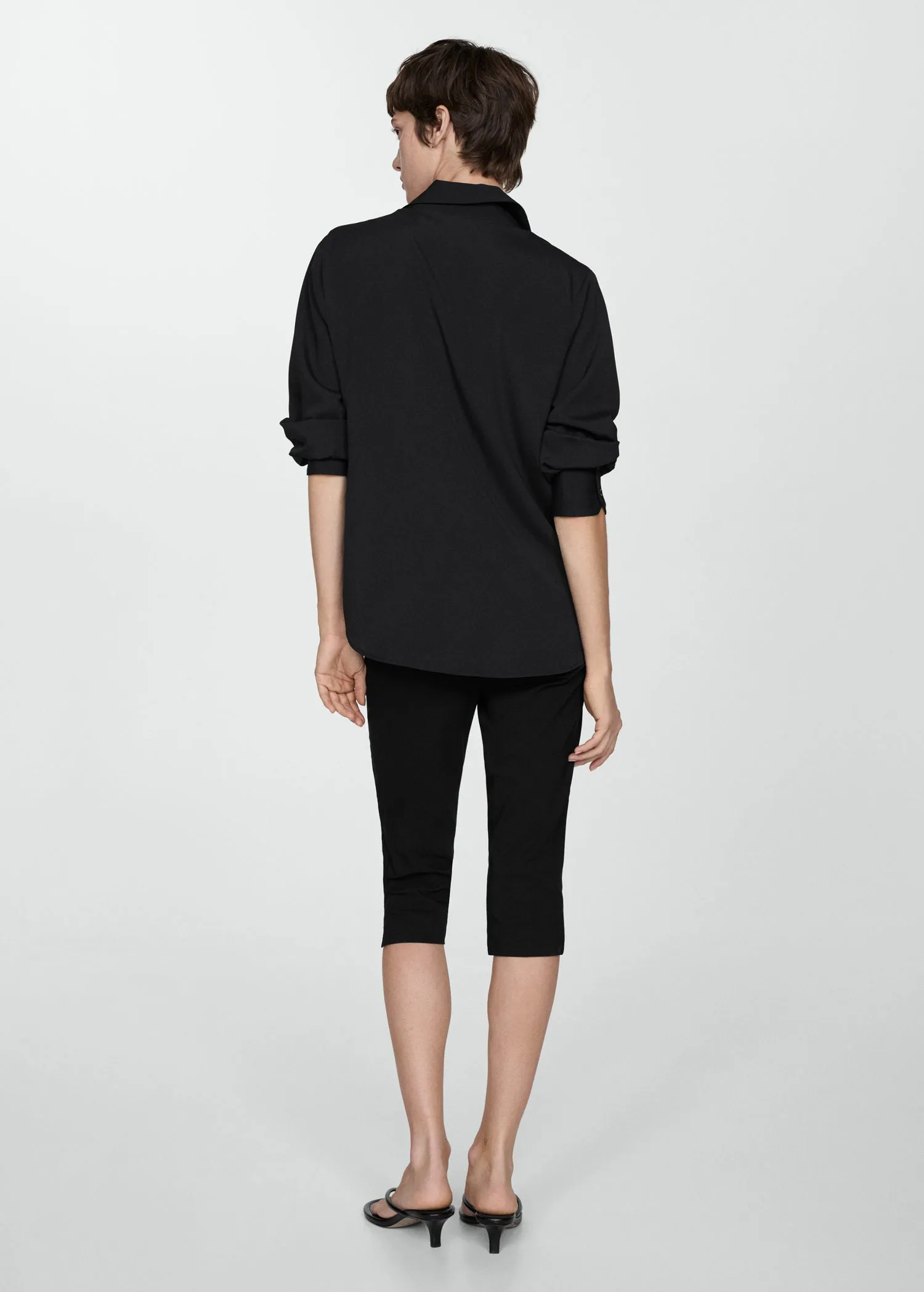 Fluid long-sleeved shirt - Black