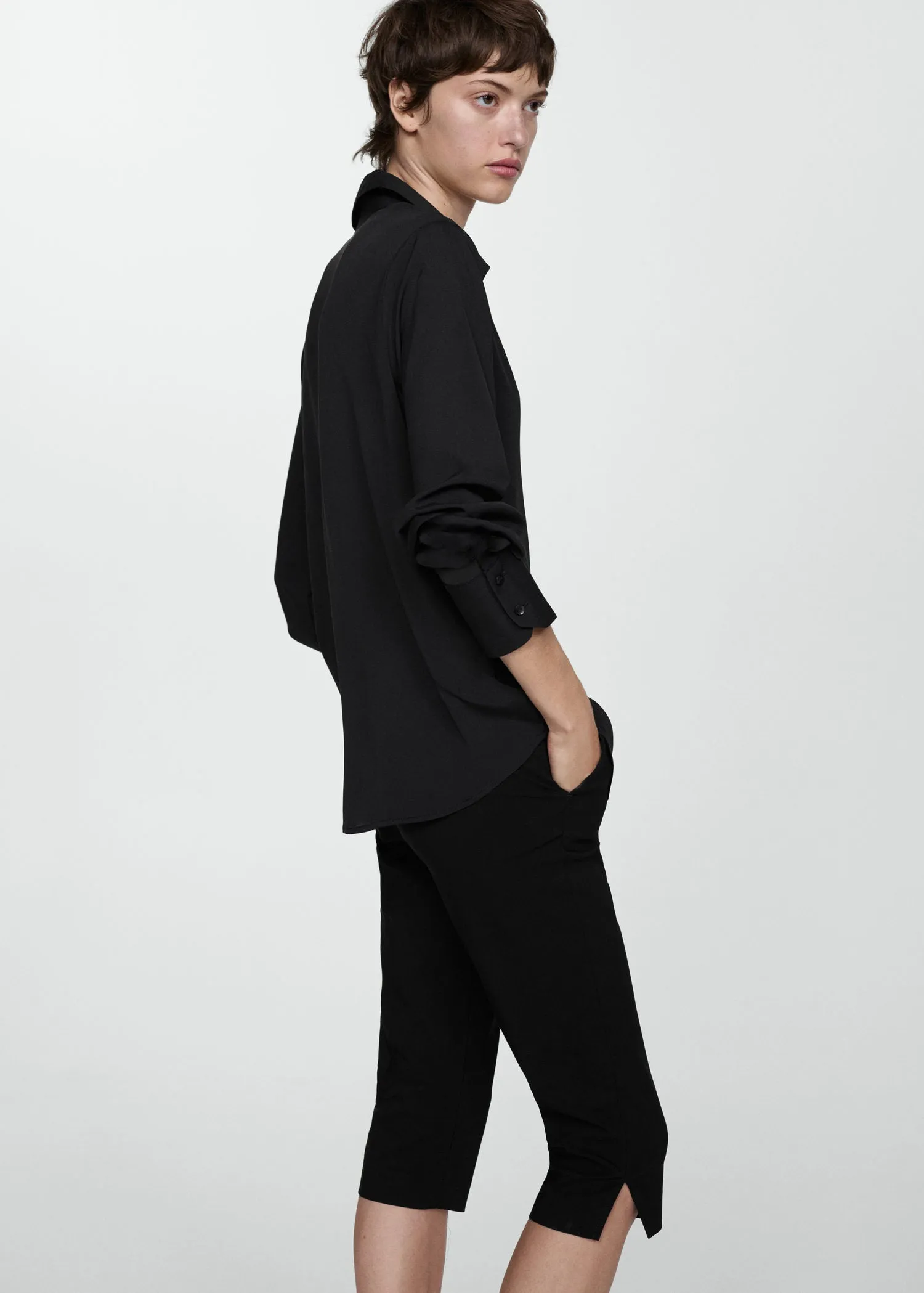 Fluid long-sleeved shirt - Black