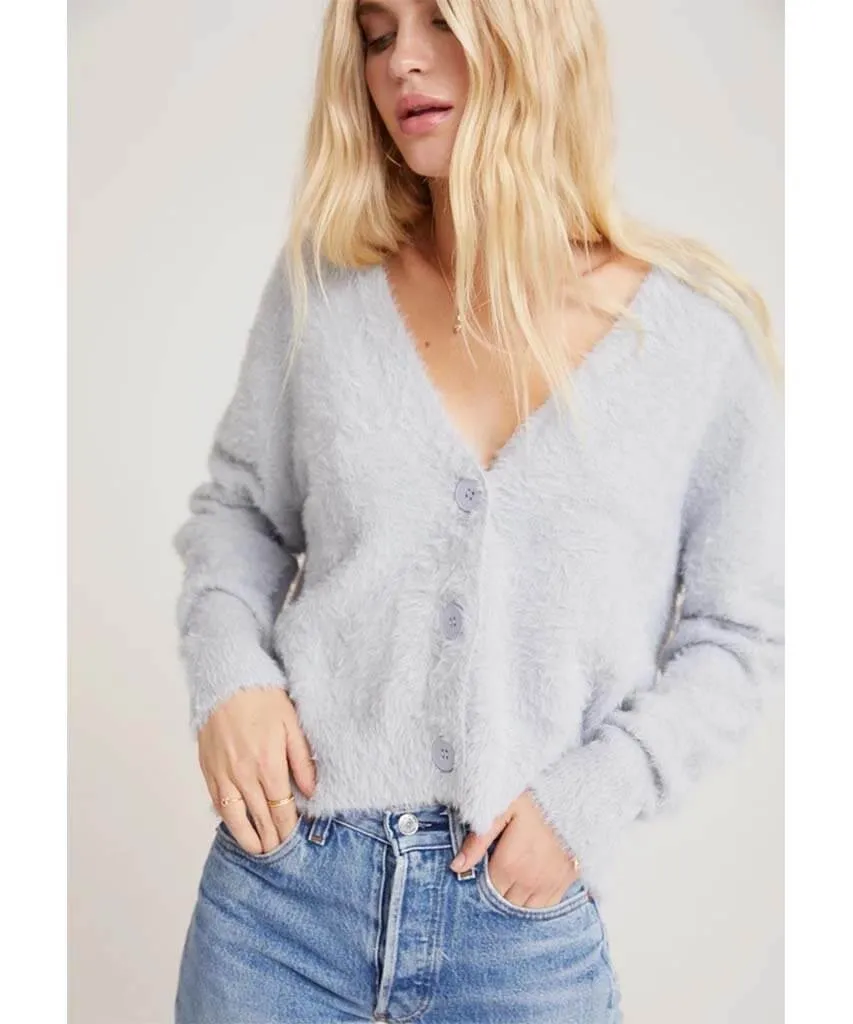 Fuzzy Cardigan Silver