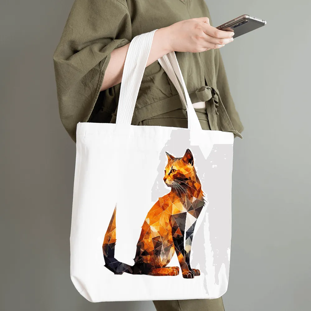 Geometric Orange Cat Design