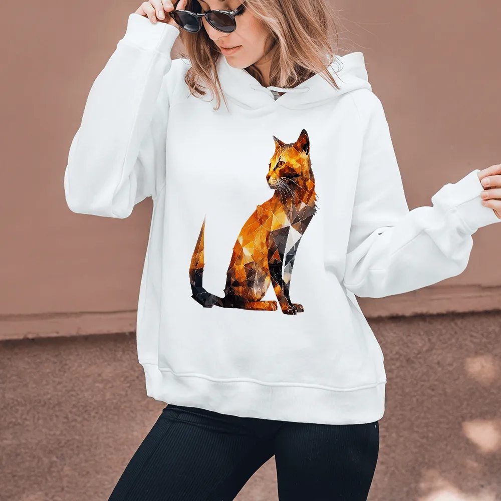 Geometric Orange Cat Design