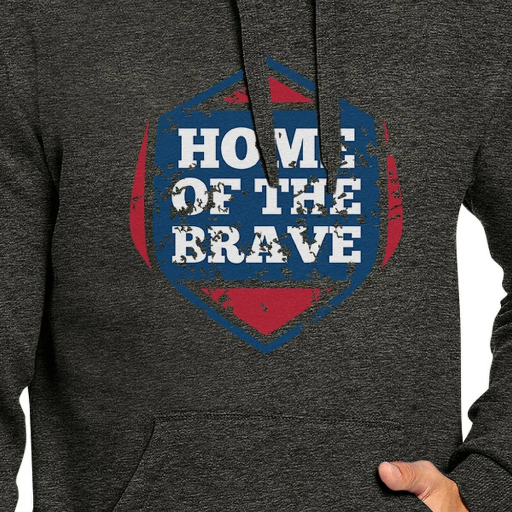 Home Of The Brave Unisex Graphic Hoodie Dark Grey Crewneck Pullover