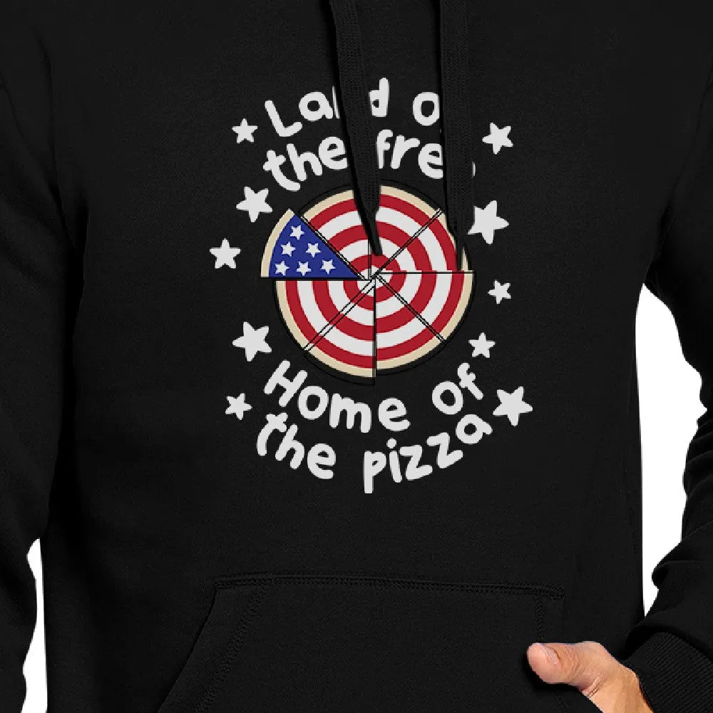 Home Of The Pizza Unisex Black Graphic Hoodie Gift For Pizza Lovers