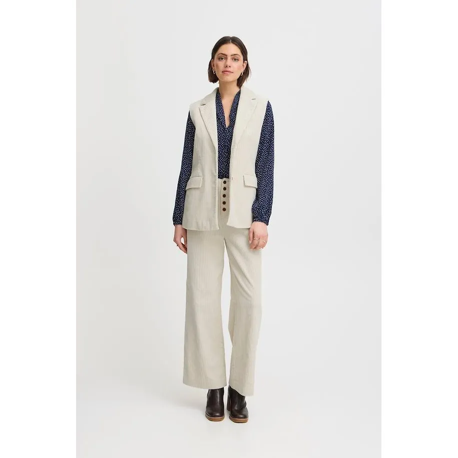 IRLESSI Cord Waistcoat Birch