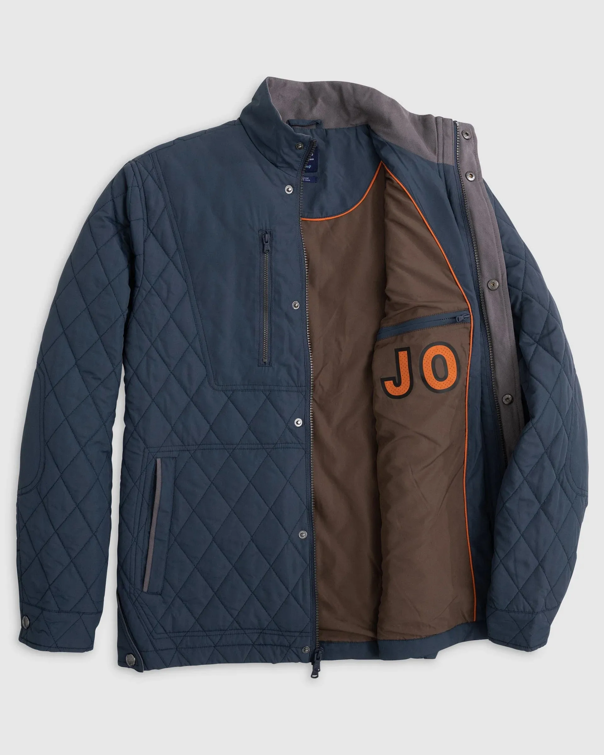 Juno Quilted Snap Jacket in Navy by Johnnie-O