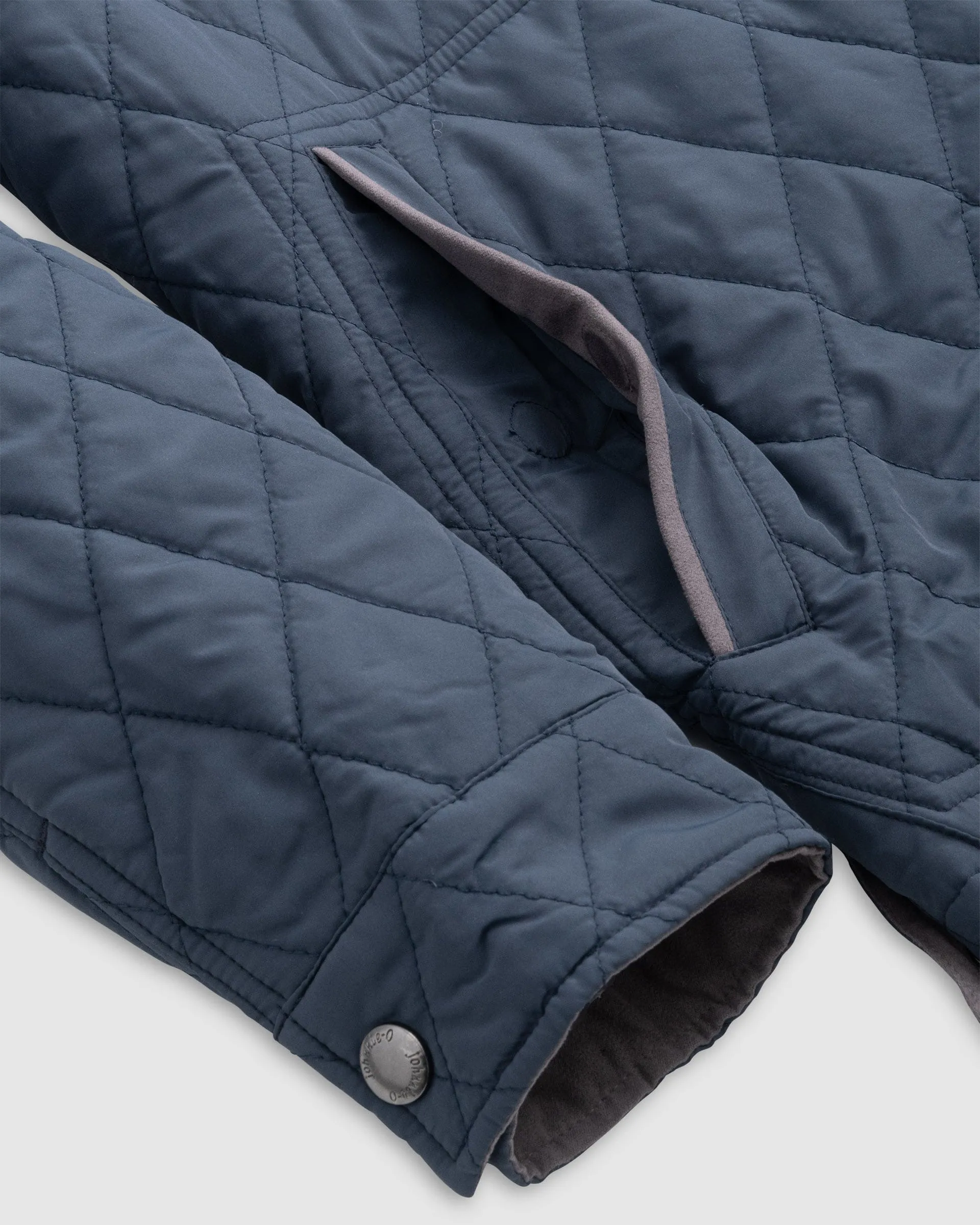 Juno Quilted Snap Jacket in Navy by Johnnie-O