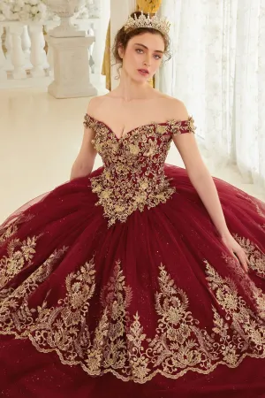 LAYERED LACE QUINCEANERA BALL GOWN CD15705