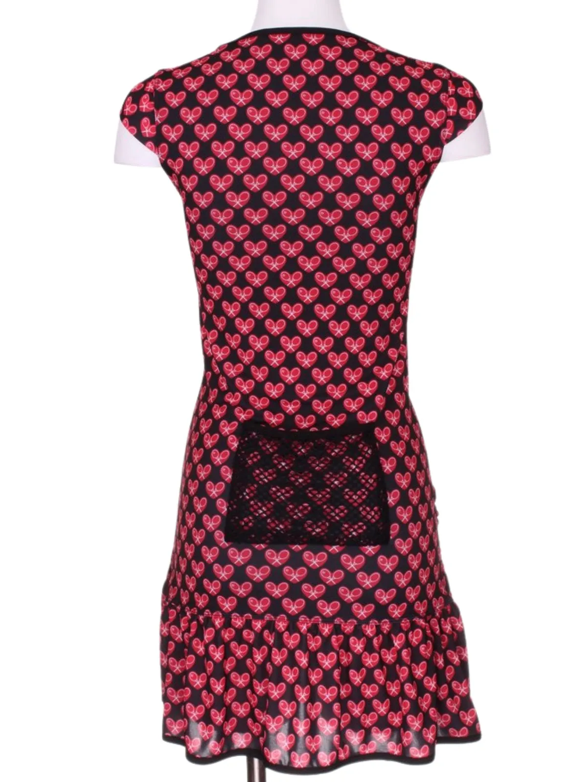 Limited Mini Red Heart on Black Monroe Tennis Dress