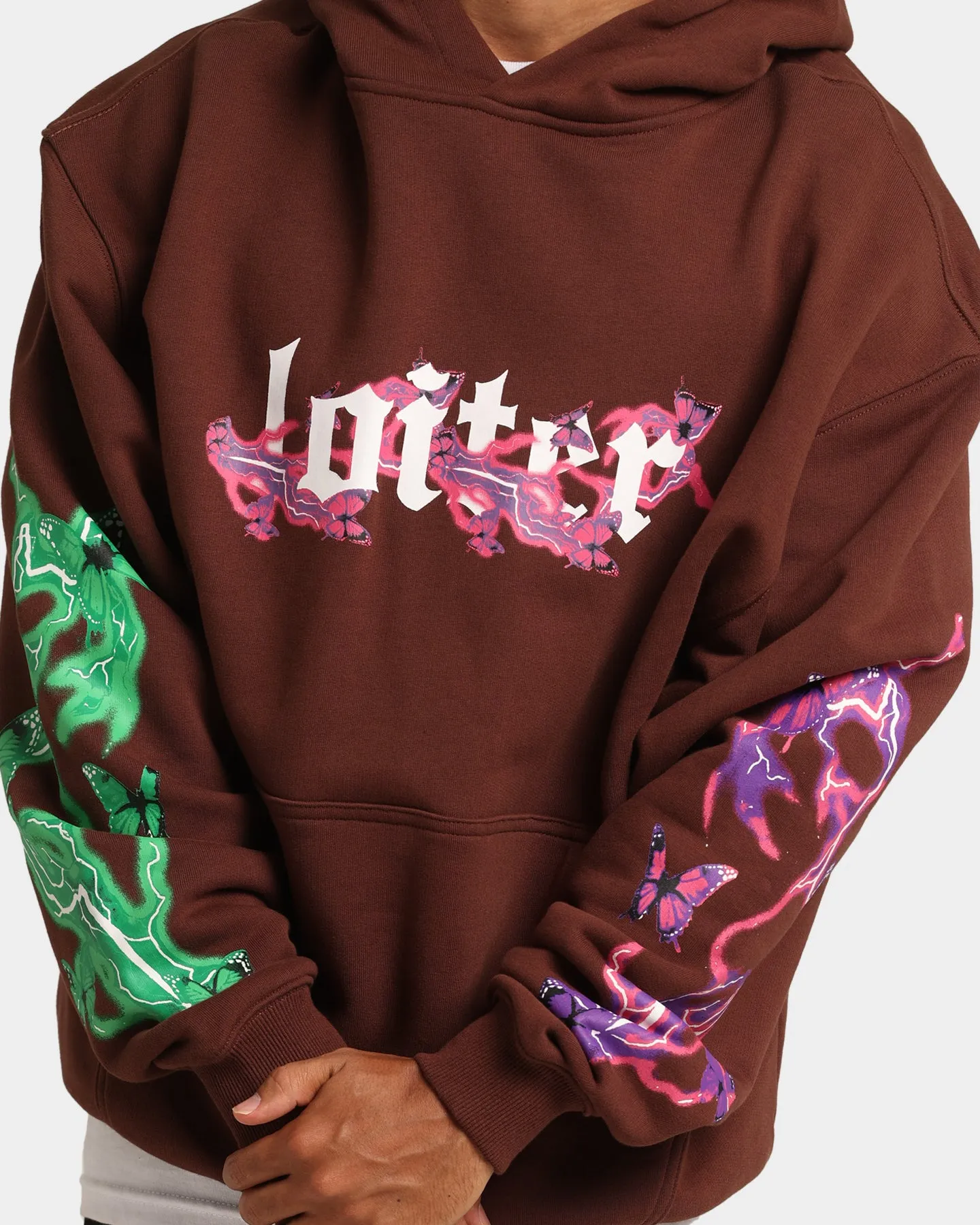 Loiter Electro Butterfly Hoodie Brown