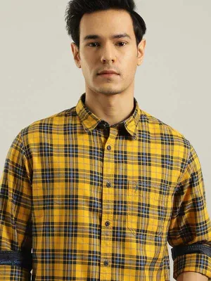 Men Checked Full Sleeve Cotton Blend Shirt