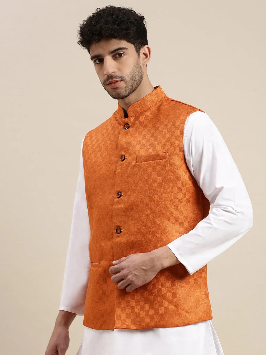 Men Ethnic Jacket Orange DD7