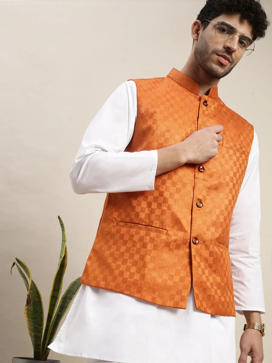 Men Ethnic Jacket Orange DD7